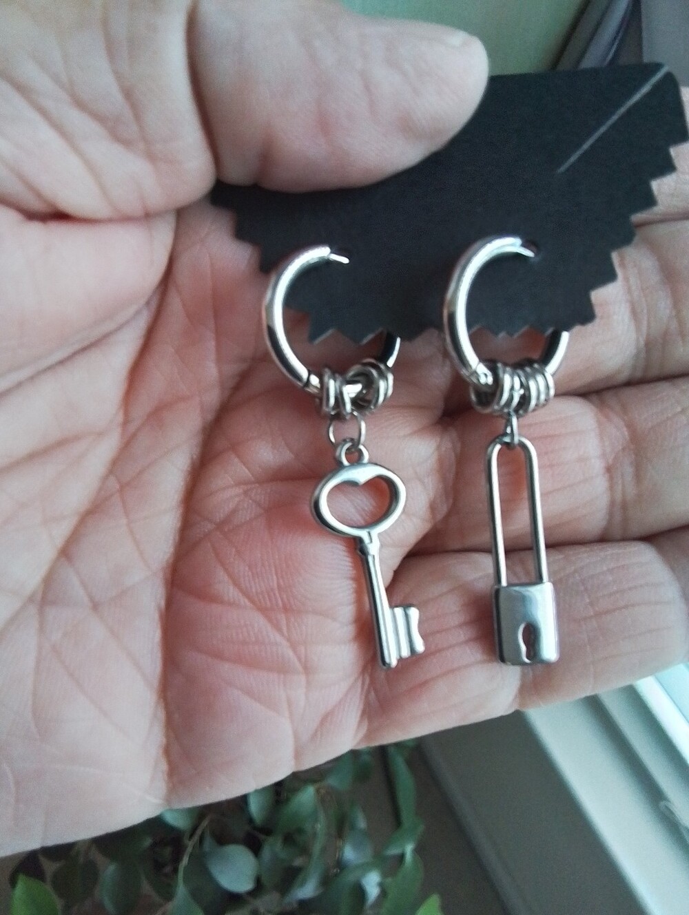Lock And Key Huggie Earrings